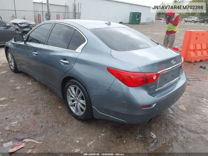 JN1AV7AR4EM702398 2014 Infiniti Q50 Hybrid Premium