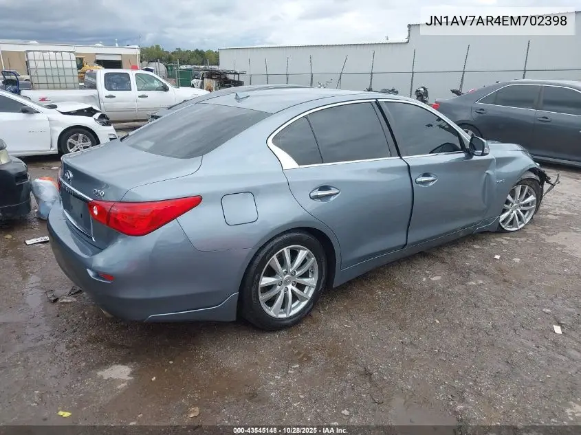 JN1AV7AR4EM702398 2014 Infiniti Q50 Hybrid Premium