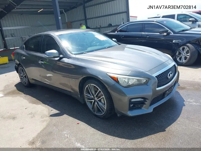2014 Infiniti Q50 Hybrid Sport VIN: JN1AV7AR3EM702814 Lot: 45540615