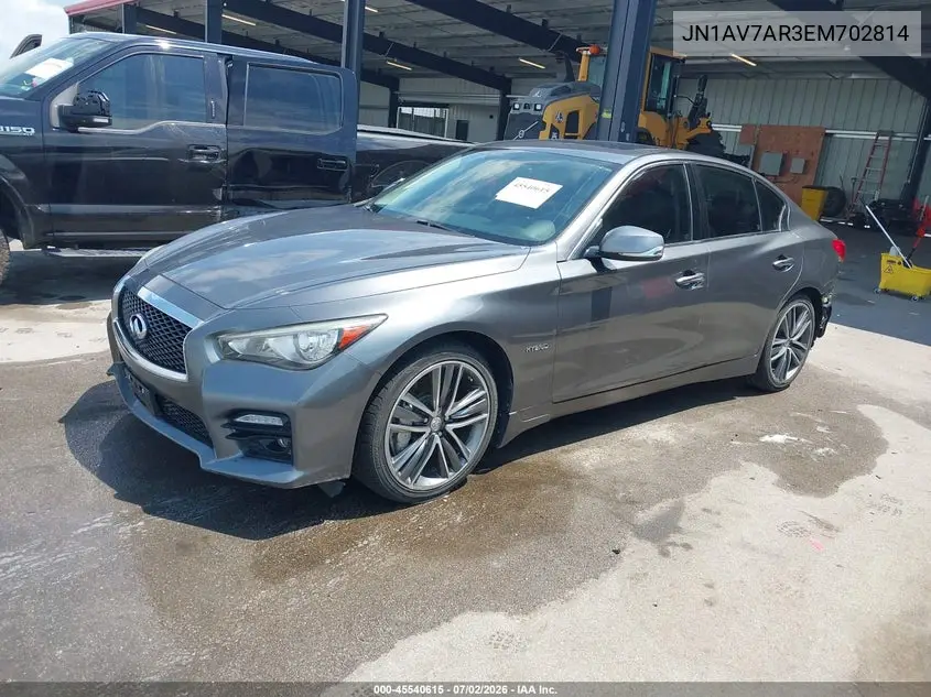 2014 Infiniti Q50 Hybrid Sport VIN: JN1AV7AR3EM702814 Lot: 45540615