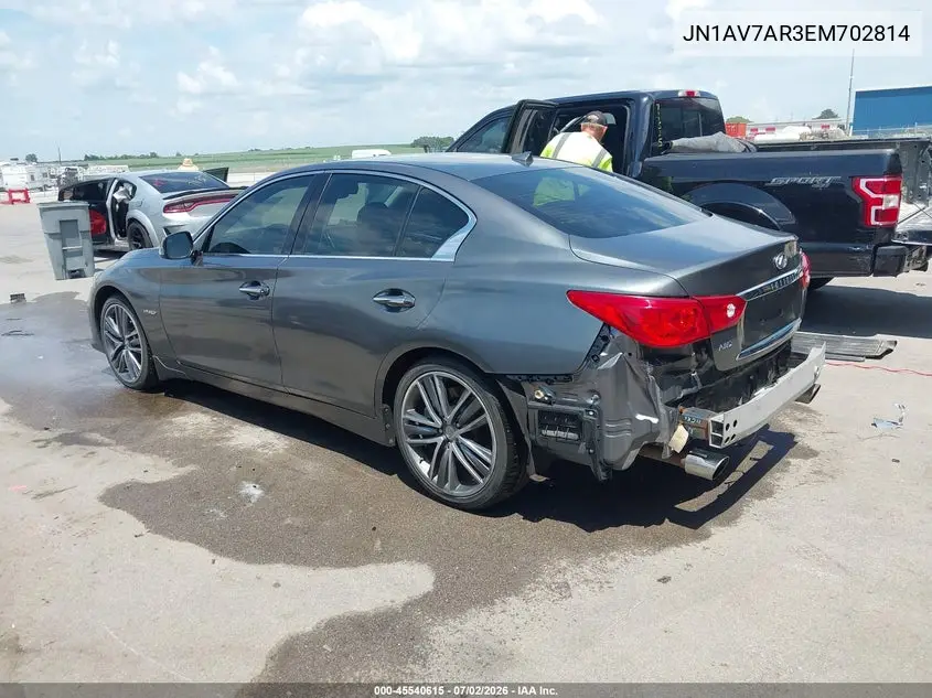 2014 Infiniti Q50 Hybrid Sport VIN: JN1AV7AR3EM702814 Lot: 45540615