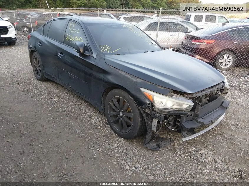 2014 Infiniti Q50 Premium VIN: JN1BV7AR4EM690662 Lot: 45609447