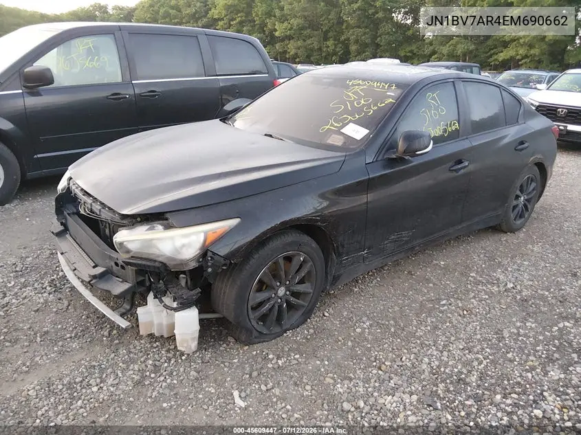 2014 Infiniti Q50 Premium VIN: JN1BV7AR4EM690662 Lot: 45609447