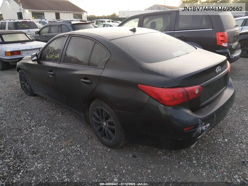 2014 Infiniti Q50 Premium VIN: JN1BV7AR4EM690662 Lot: 45609447