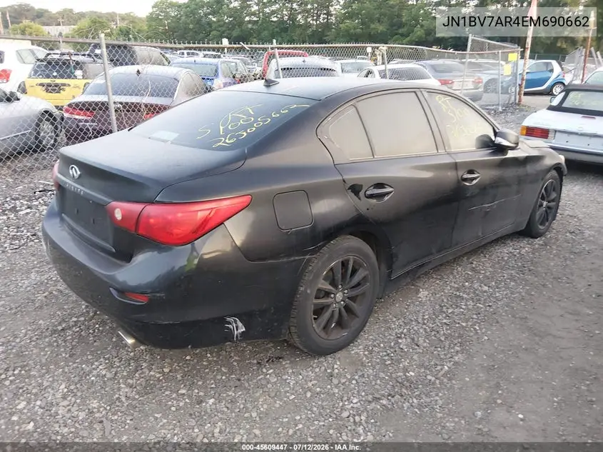 2014 Infiniti Q50 Premium VIN: JN1BV7AR4EM690662 Lot: 45609447