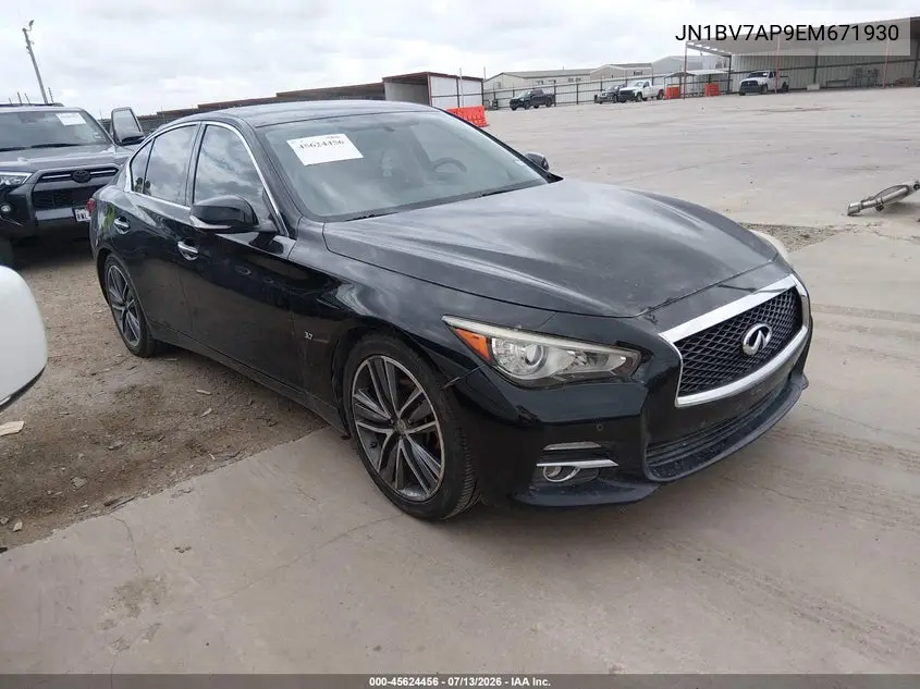 2014 Infiniti Q50 Premium VIN: JN1BV7AP9EM671930 Lot: 45624456