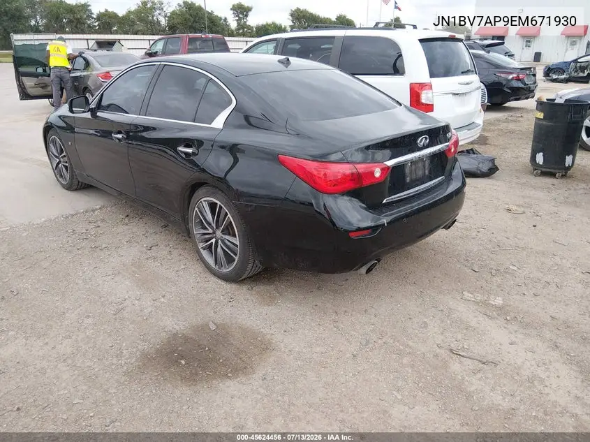 2014 Infiniti Q50 Premium VIN: JN1BV7AP9EM671930 Lot: 45624456