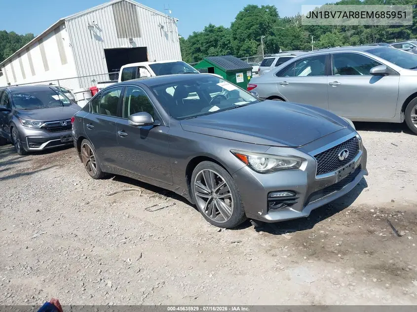 2014 Infiniti Q50 Sport VIN: JN1BV7AR8EM685951 Lot: 45635929