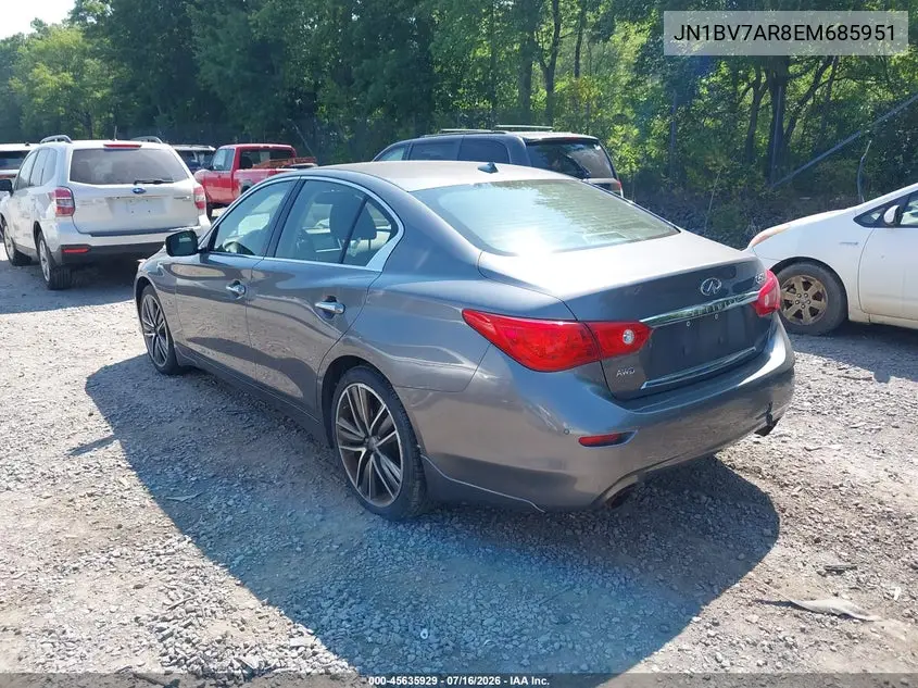 2014 Infiniti Q50 Sport VIN: JN1BV7AR8EM685951 Lot: 45635929