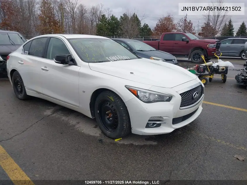2015 Infiniti Q50 Premium/Sport VIN: JN1BV7AR6FM421502 Lot: 12459705