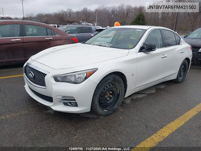 2015 Infiniti Q50 Premium/Sport VIN: JN1BV7AR6FM421502 Lot: 12459705