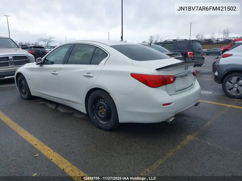2015 Infiniti Q50 Premium/Sport VIN: JN1BV7AR6FM421502 Lot: 12459705