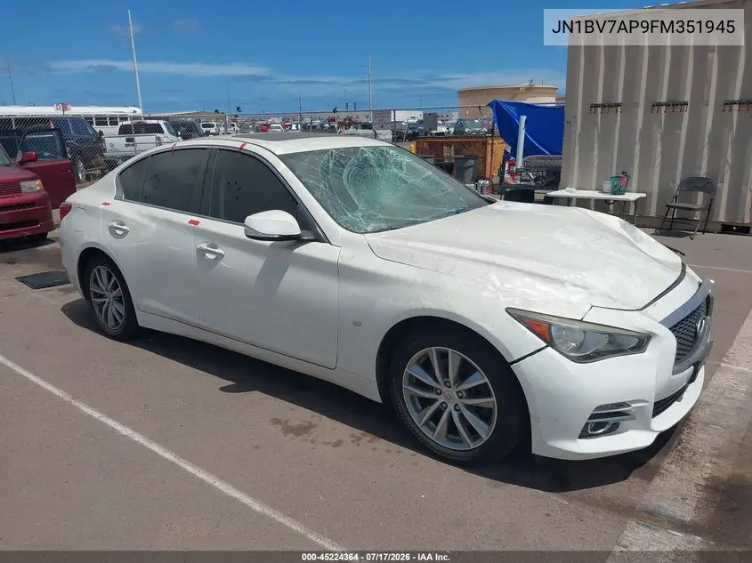 2015 Infiniti Q50 Premium VIN: JN1BV7AP9FM351945 Lot: 45224364