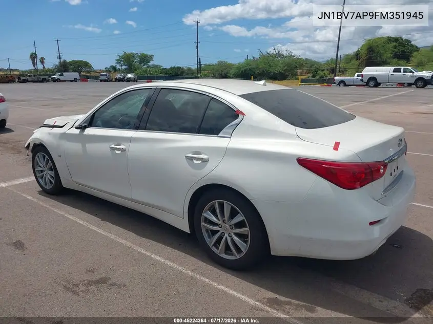 2015 Infiniti Q50 Premium VIN: JN1BV7AP9FM351945 Lot: 45224364
