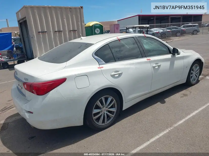 2015 Infiniti Q50 Premium VIN: JN1BV7AP9FM351945 Lot: 45224364