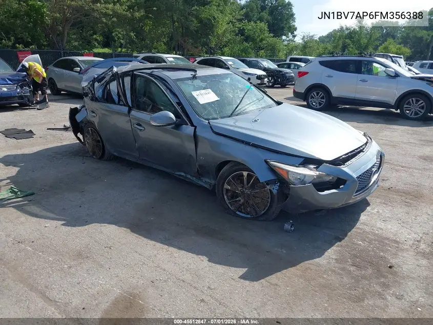 2015 Infiniti Q50 VIN: JN1BV7AP6FM356388 Lot: 45512847