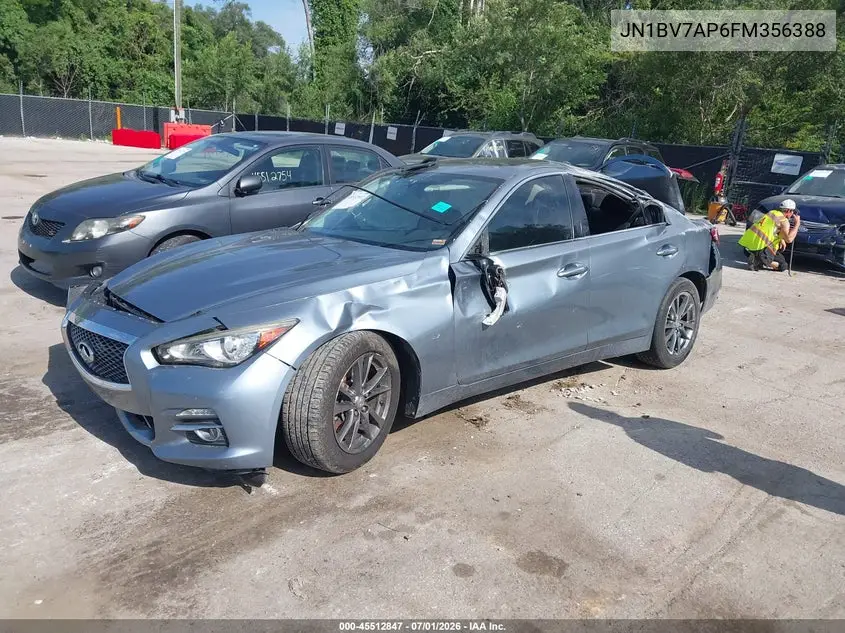 2015 Infiniti Q50 VIN: JN1BV7AP6FM356388 Lot: 45512847