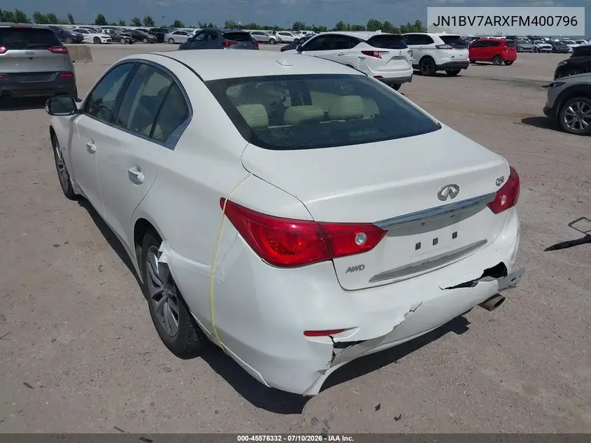 2015 Infiniti Q50 Premium VIN: JN1BV7ARXFM400796 Lot: 45576332