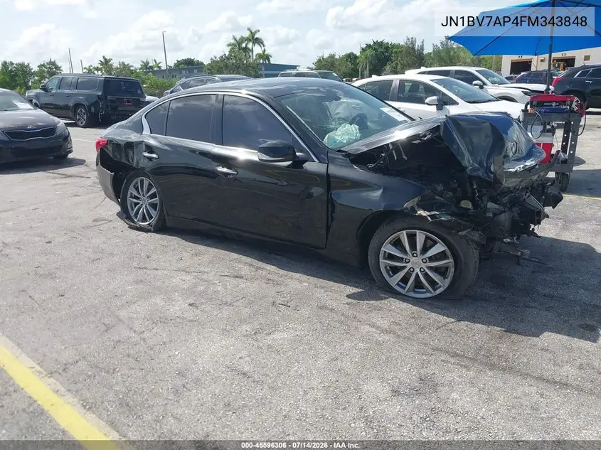 2015 Infiniti Q50 Premium/Sport VIN: JN1BV7AP4FM343848 Lot: 45596306