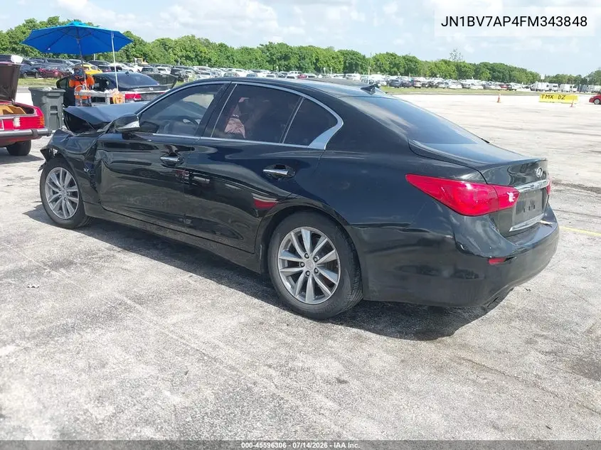 2015 Infiniti Q50 Premium/Sport VIN: JN1BV7AP4FM343848 Lot: 45596306