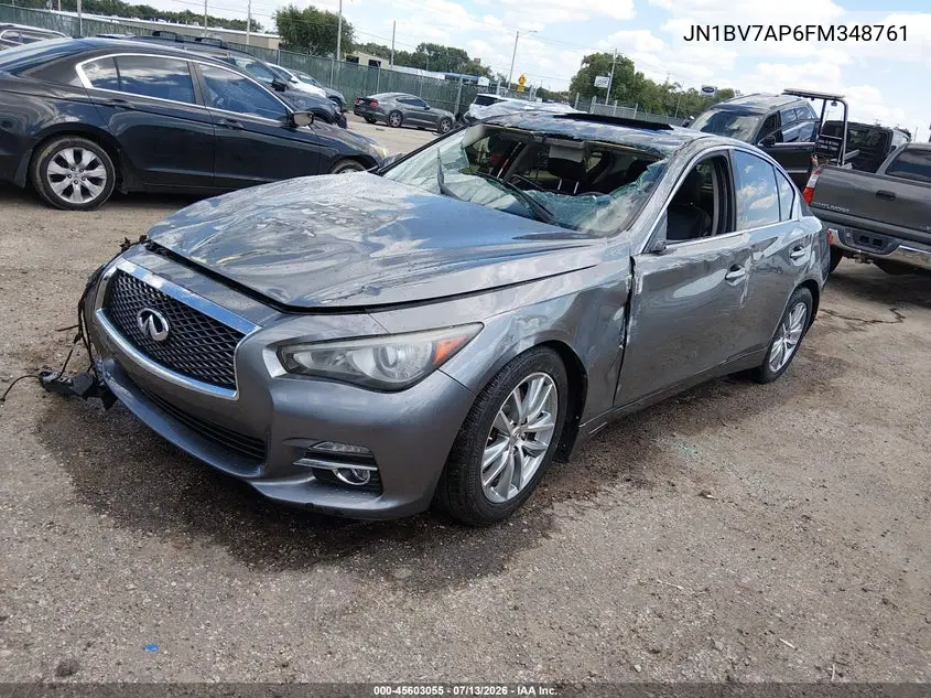2015 Infiniti Q50 Premium VIN: JN1BV7AP6FM348761 Lot: 45603055