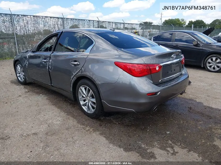 2015 Infiniti Q50 Premium VIN: JN1BV7AP6FM348761 Lot: 45603055