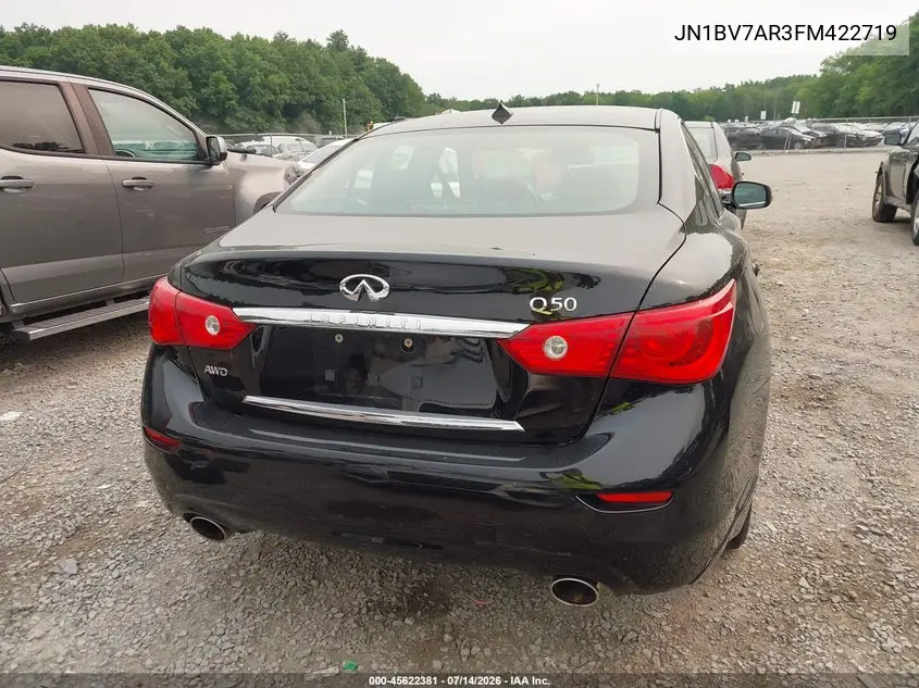 2015 Infiniti Q50 Premium VIN: JN1BV7AR3FM422719 Lot: 45622381