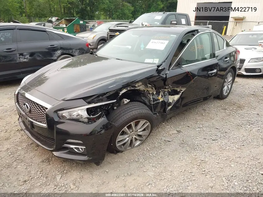 2015 Infiniti Q50 Premium VIN: JN1BV7AR3FM422719 Lot: 45622381