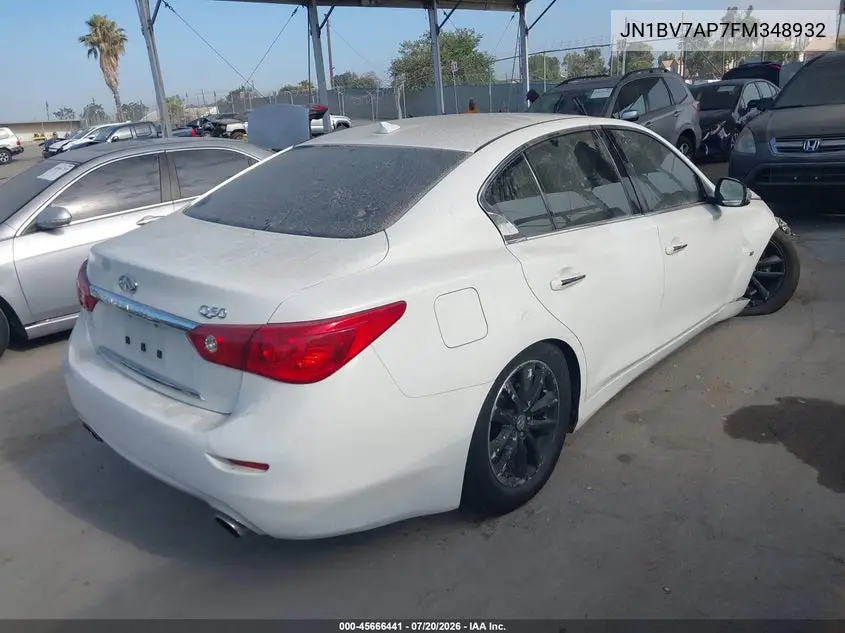 2015 Infiniti Q50 Premium VIN: JN1BV7AP7FM348932 Lot: 45666441