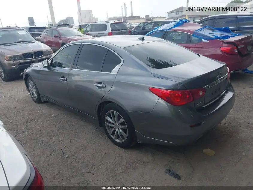 2015 Infiniti Q50 Premium VIN: JN1BV7AR8FM408122 Lot: 45667511