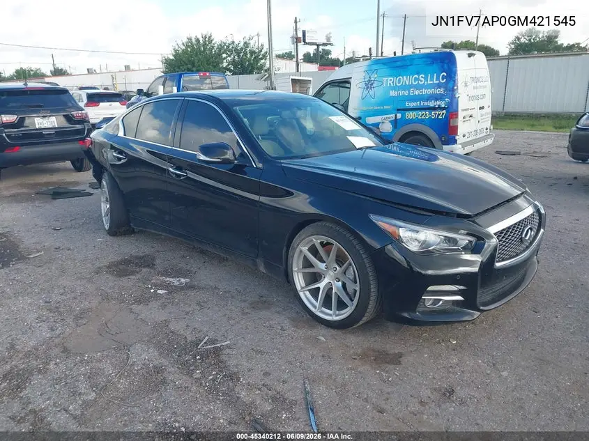 2016 Infiniti Q50 3.0T Red Sport 400 VIN: JN1FV7AP0GM421545 Lot: 45340212