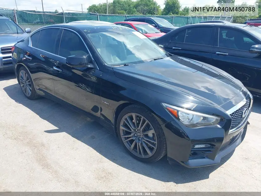 2016 Infiniti Q50 3.0T Red Sport 400 VIN: JN1FV7AR4GM450788 Lot: 45558106
