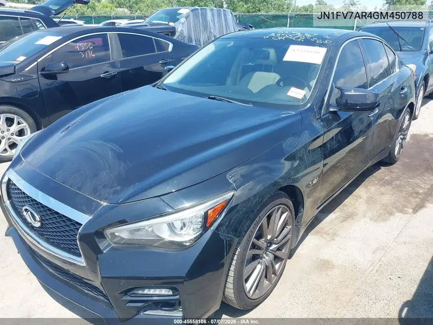 2016 Infiniti Q50 3.0T Red Sport 400 VIN: JN1FV7AR4GM450788 Lot: 45558106