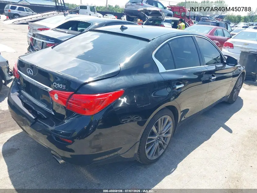 2016 Infiniti Q50 3.0T Red Sport 400 VIN: JN1FV7AR4GM450788 Lot: 45558106