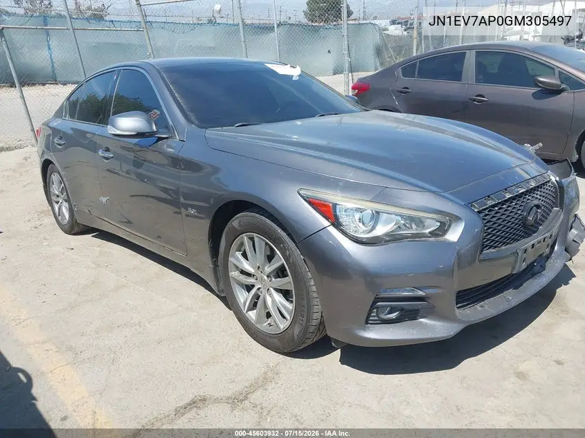 2016 Infiniti Q50 3.0T Premium VIN: JN1EV7AP0GM305497 Lot: 45603932