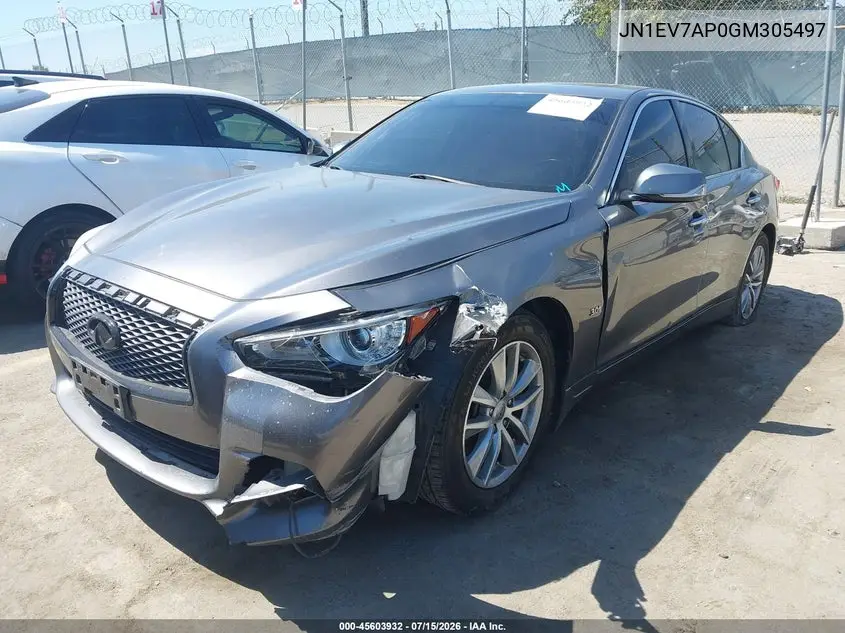 2016 Infiniti Q50 3.0T Premium VIN: JN1EV7AP0GM305497 Lot: 45603932