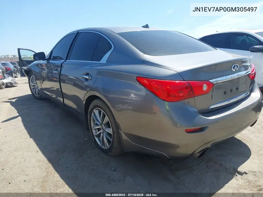 2016 Infiniti Q50 3.0T Premium VIN: JN1EV7AP0GM305497 Lot: 45603932
