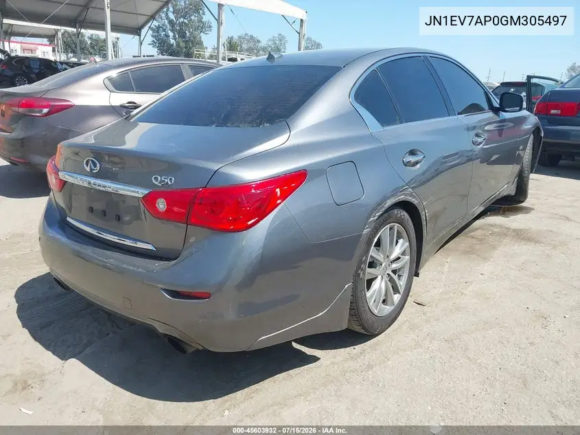 2016 Infiniti Q50 3.0T Premium VIN: JN1EV7AP0GM305497 Lot: 45603932