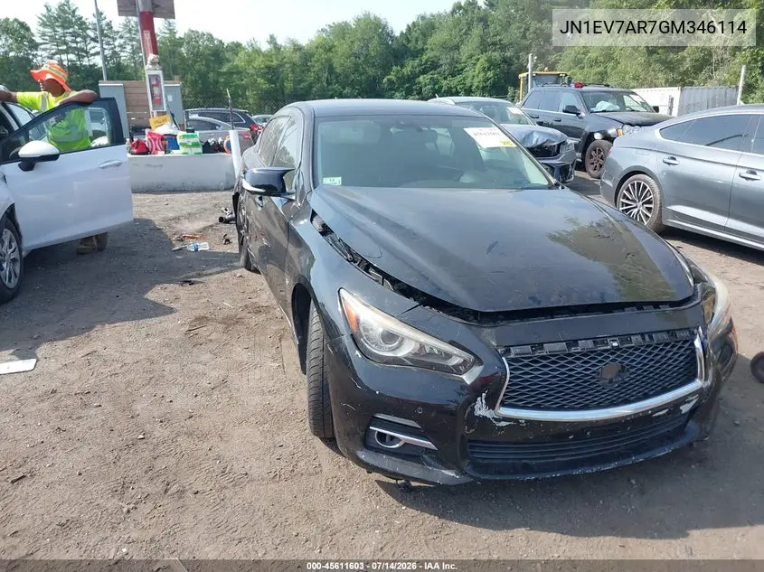 2016 Infiniti Q50 3.0T Premium VIN: JN1EV7AR7GM346114 Lot: 45611603