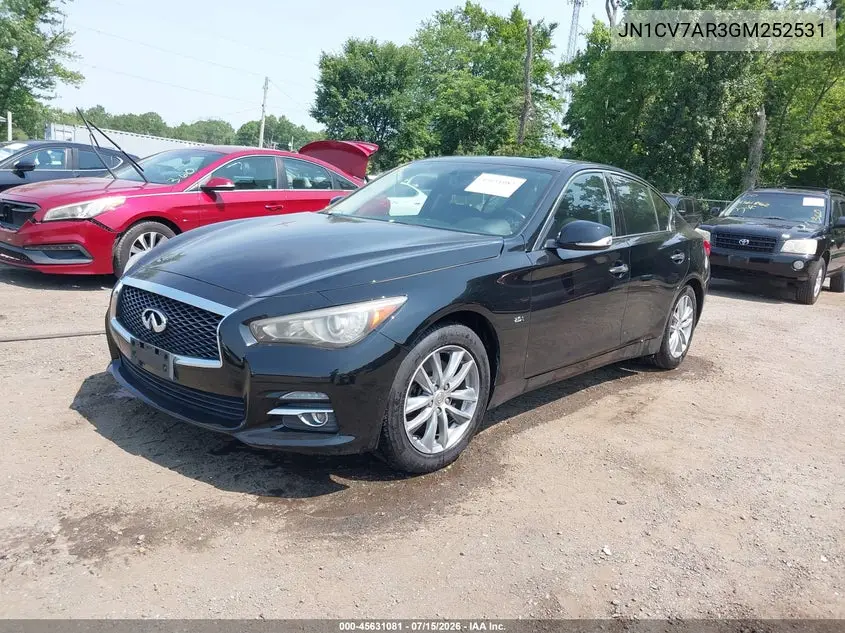 2016 Infiniti Q50 2.0T Base/2.0T Premium VIN: JN1CV7AR3GM252531 Lot: 45631081