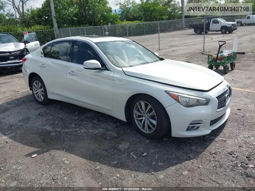 2016 Infiniti Q50 3.0T Premium VIN: JN1EV7AR4GM343798 Lot: 45669377