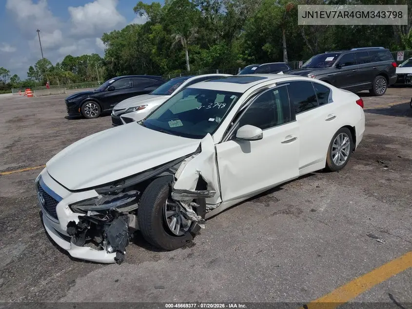 2016 Infiniti Q50 3.0T Premium VIN: JN1EV7AR4GM343798 Lot: 45669377