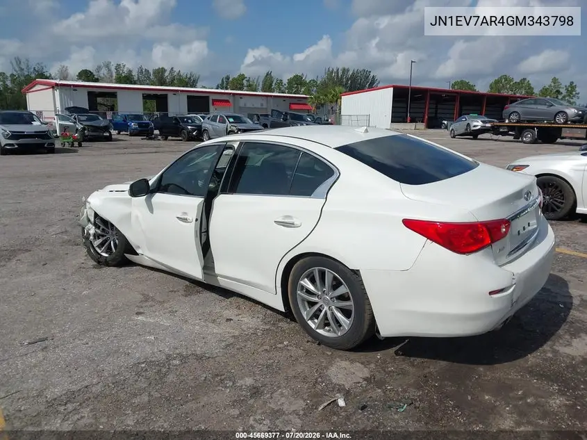 2016 Infiniti Q50 3.0T Premium VIN: JN1EV7AR4GM343798 Lot: 45669377