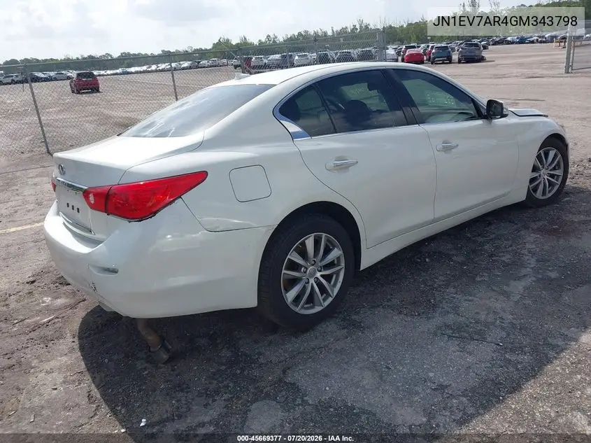 2016 Infiniti Q50 3.0T Premium VIN: JN1EV7AR4GM343798 Lot: 45669377