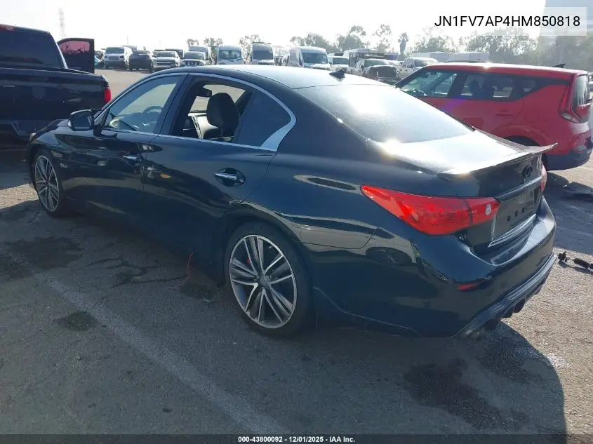 JN1FV7AP4HM850818 2017 Infiniti Q50 3.0T Red Sport 400