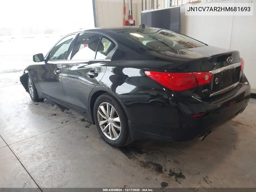 JN1CV7AR2HM681693 2017 Infiniti Q50 2.0T Premium