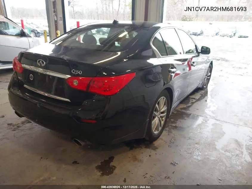 JN1CV7AR2HM681693 2017 Infiniti Q50 2.0T Premium