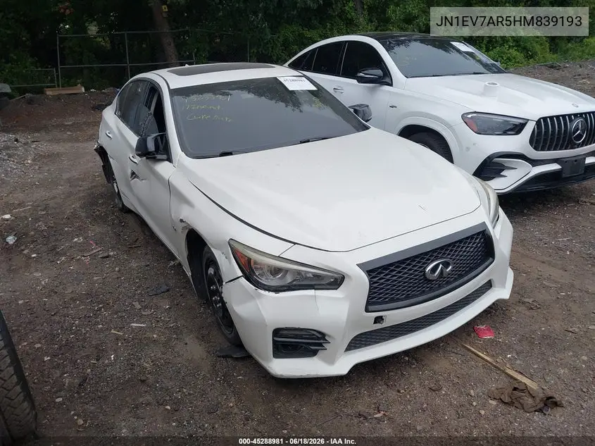 2017 Infiniti Q50 3.0T Signature Edition VIN: JN1EV7AR5HM839193 Lot: 45288981