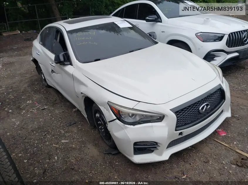 2017 Infiniti Q50 3.0T Signature Edition VIN: JN1EV7AR5HM839193 Lot: 45288981