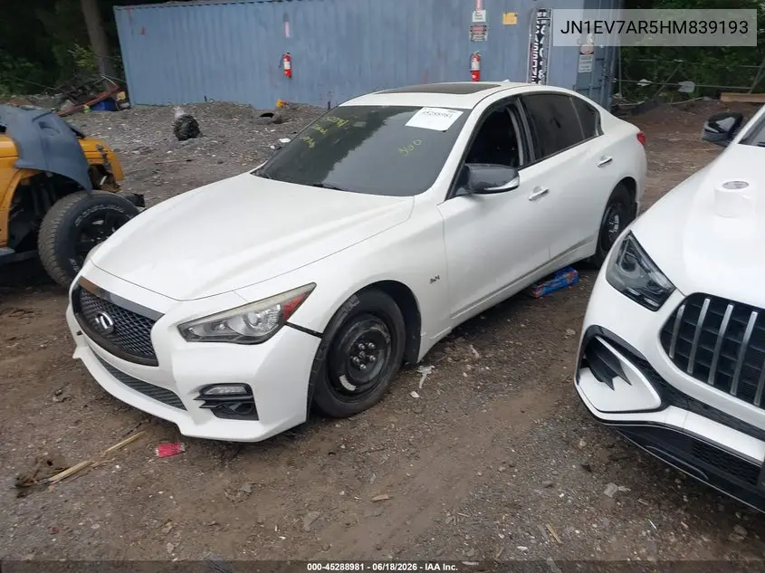 2017 Infiniti Q50 3.0T Signature Edition VIN: JN1EV7AR5HM839193 Lot: 45288981